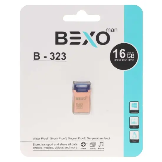 تصویر فلش مموری بکسو مدل B-323  USB3.1 ظرفیت 16 گیگابایت