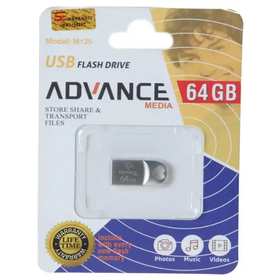 تصویر فلش مموری  ادونس مدل M125 USB2.0 ظرفیت 64GB گیگابایت