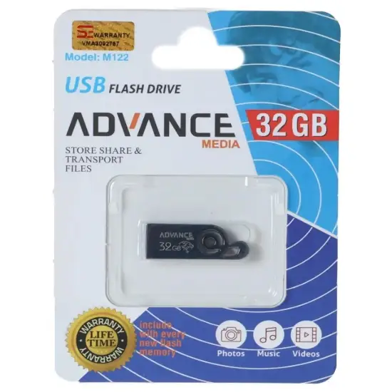 تصویر فلش مموری ادونس مدل M122 USB2.0 ظرفیت 32GB گیگابایت