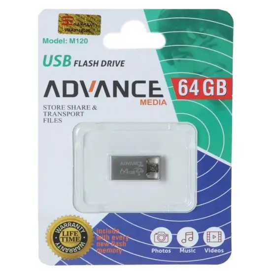 تصویر فلش مموری ادونس مدل M122 USB2.0 ظرفیت 64GB گیگابایت
