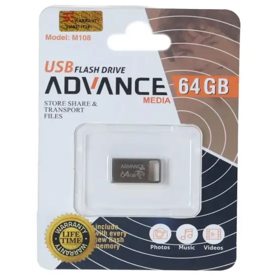 تصویر فلش مموری ادونس مدل M108 USB2.0 ظرفیت 64GB گیگابایت