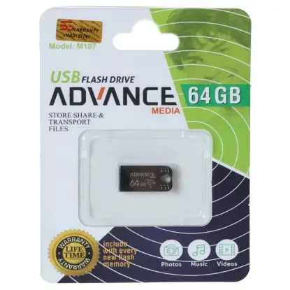 نمایش جزئیات فلش مموری ادونس مدل M107 USB2.0 ظرفیت 64GB گیگابایت