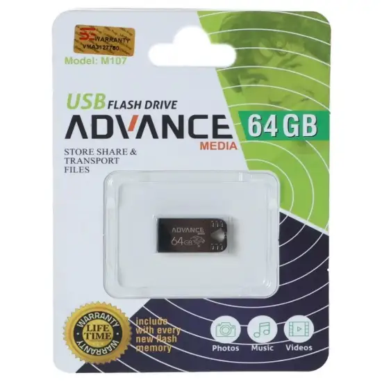 تصویر فلش مموری ادونس مدل M107 USB2.0 ظرفیت 64GB گیگابایت
