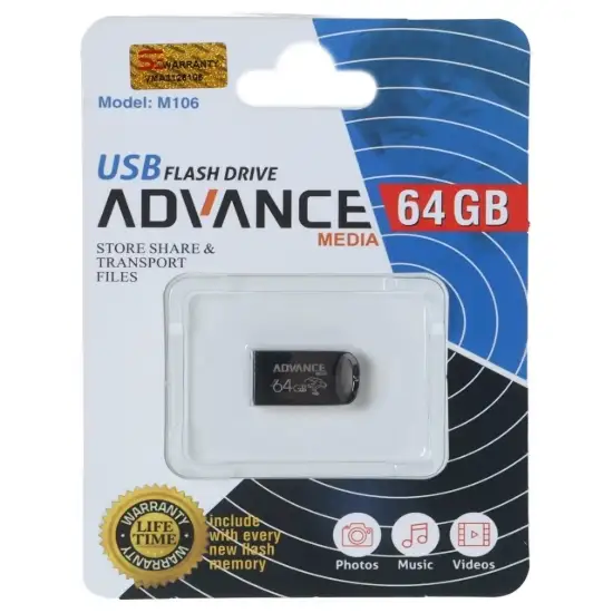 تصویر فلش مموری  ادونس مدل M106 USB2.0 ظرفیت 64GB گیگابایت