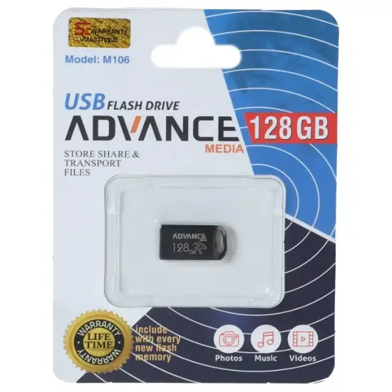تصویر فلش مموری ادونس مدل M106 USB2.0 ظرفیت 128GB گیگابایت