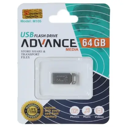 نمایش جزئیات فلش مموری ادونس مدل M105 USB2.0 ظرفیت 64GB گیگابایت