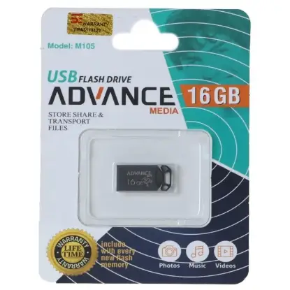 نمایش جزئیات فلش مموری ادونس مدل M105 USB2.0 ظرفیت 16GB گیگابایت