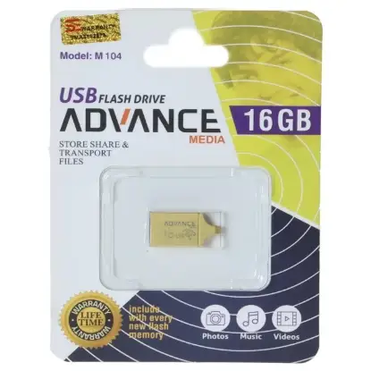 نمایش جزئیات فلش مموری ادونس مدل M104 USB2.0 ظرفیت 16GB گیگابایت