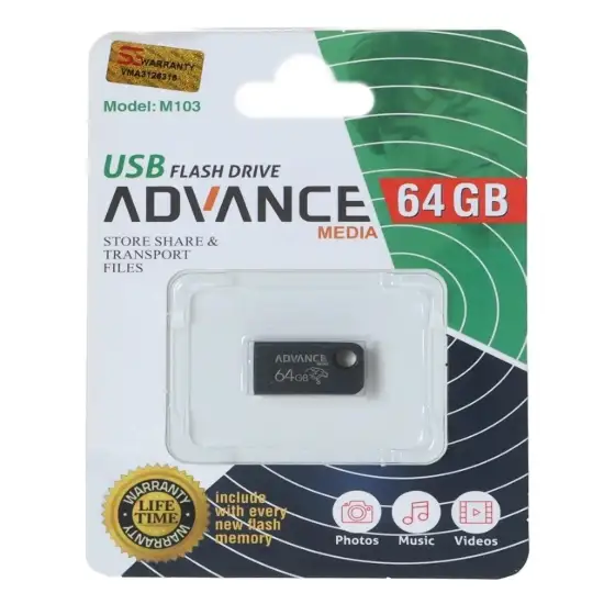 تصویر فلش مموری ادونس مدل M103 USB2.0 ظرفیت 64GB گیگابایت
