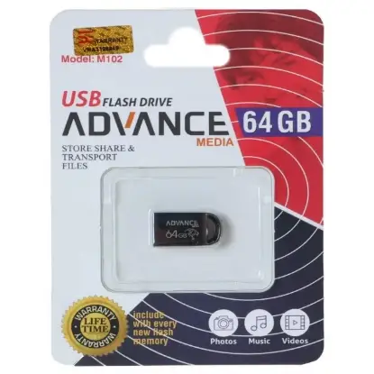 نمایش جزئیات فلش مموری ادونس مدل M102 USB2.0 ظرفیت 64GB گیگابایت