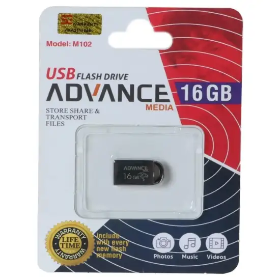 تصویر فلش مموری ادونس مدل M102 USB2.0 ظرفیت 16GB گیگابایت