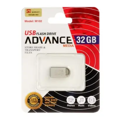 نمایش جزئیات فلش مموری ادونس مدل M102 USB2.0 ظرفیت 32GB گیگابایت