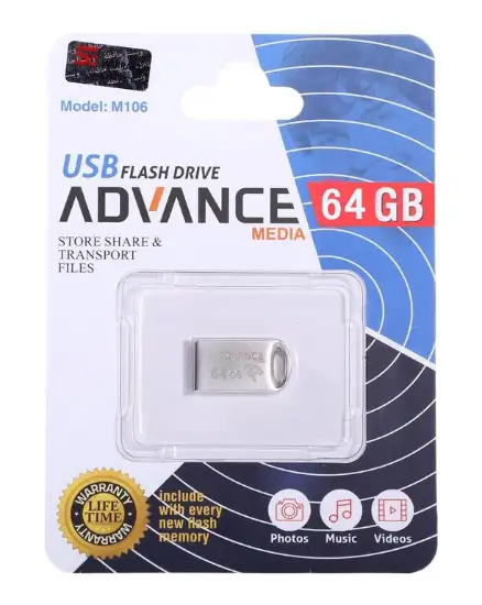 تصویر فلش مموری ادونس مدل M106 USB2.0 ظرفیت 64GB گیگابایت