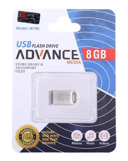 تصویر فلش مموری ادونس مدل M106 USB2.0 ظرفیت 8GB گیگابایت