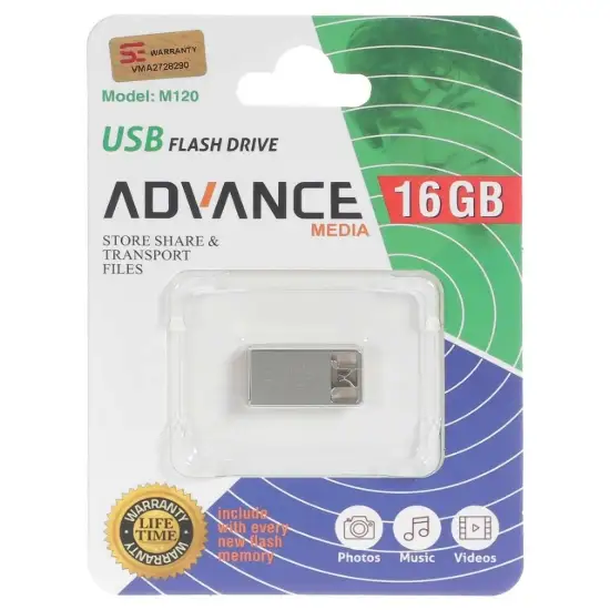 تصویر فلش مموری ادونس مدل M120 USB2.0 ظرفیت 16GB گیگابایت