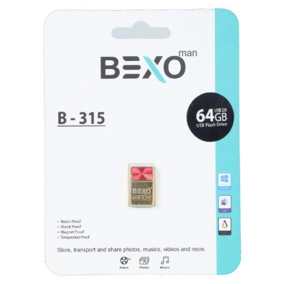 نمایش جزئیات فلش مموری بکسو مدل B-315 USB2.0 ظرفیت 64 گیگابایت