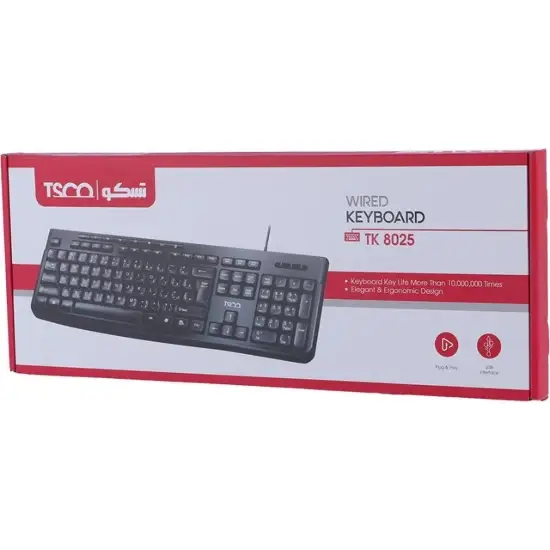 تصویر کیبورد با سیم تسکو مدل TK 8025