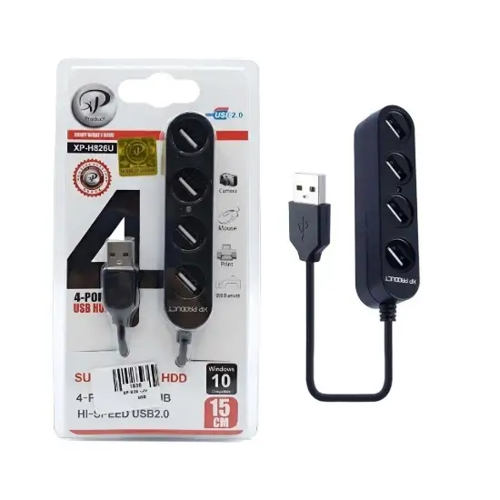 تصویر هاب 4 پورت USB2.0 ایکس پی پروداکت مدل XP-H826U