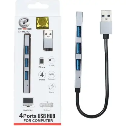 نمایش جزئیات هاب 4 پورت USB2.0 ایکس پی پروداکت مدل XP-H828U