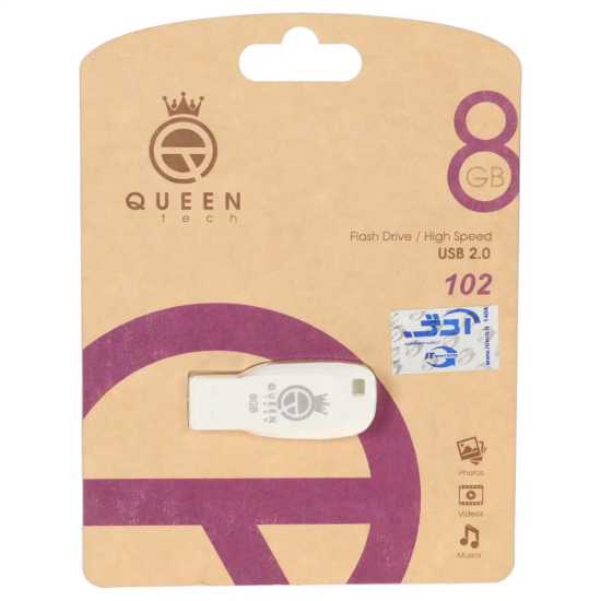تصویر فلش مموری کوئین تک مدل 102 USB2.0 ظرفیت 8 گیگابایت