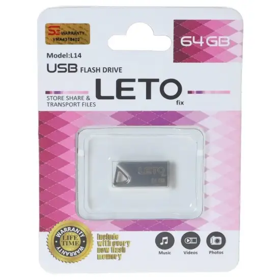 تصویر فلش مموری لتو مدل Fix L14 USB2.0 ظرفیت 64 گیگابایت