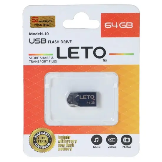 تصویر فلش مموری لتو مدل Fix L10 USB2.0 ظرفیت 64 گیگابایت
