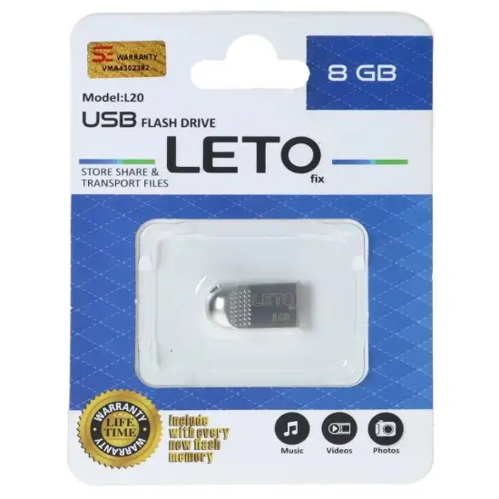 تصویر فلش مموری لتو مدل Fix L20 USB2.0 ظرفیت 8 گیگابایت
