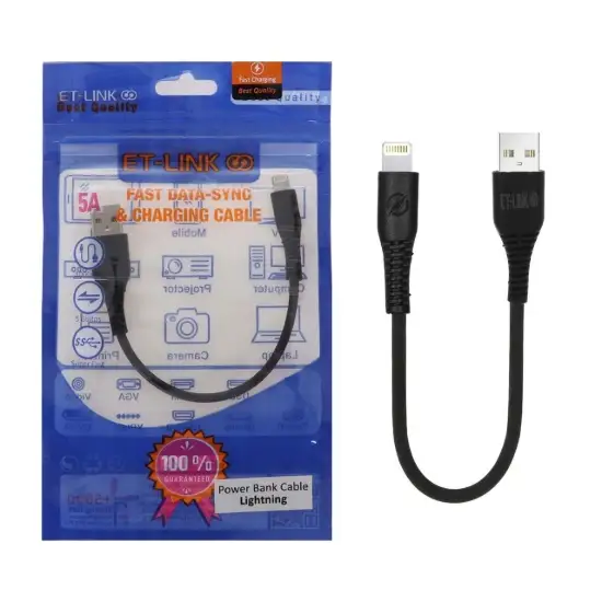 تصویر کابل تبدیل پاوربانک USB-C به لایتنینگ