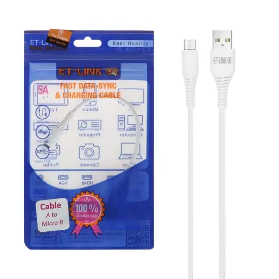 تصویر کابل تبدیل پاوربانک MicroUSB به USB مدل ET-LINK
