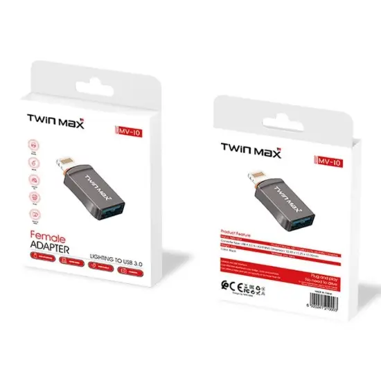 تصویر مبدل USB3.0 به لایتنیگ مدل MV-10