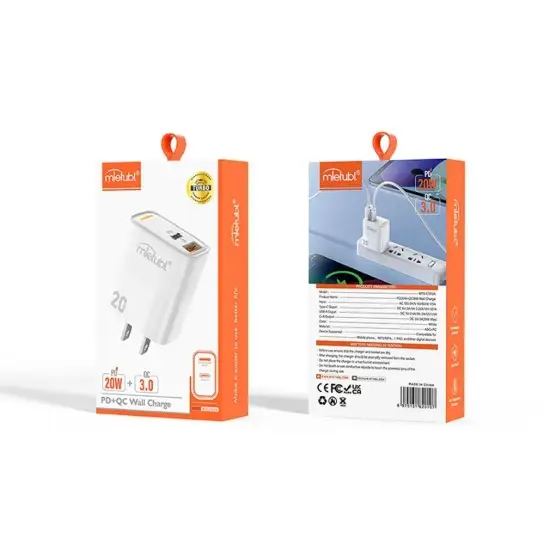 تصویر شارژر دیواری 20 وات دو پورت میتوبل مدل MTB-CS03E