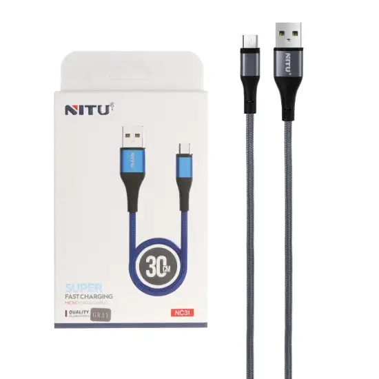 تصویر کابل تبدیل پاوربانک USB به microUSB نیتو مدل NC31