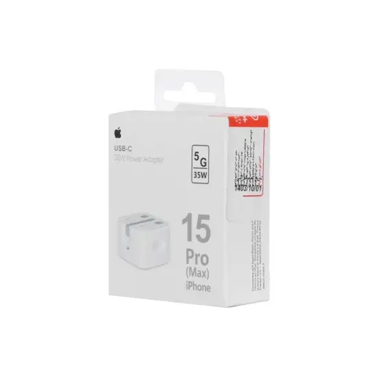 تصویر شارژر دیواری اپل 35 وات سه پین تک پورت مدل MHJF3ZP/A