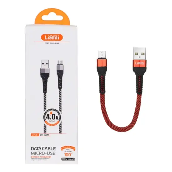 تصویر کابل تبدیل پاوربانک USB به MicroUSB لیامی مدل LM-520M