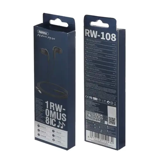 تصویر هندزفری با سیم ریمکس مدل RW-108