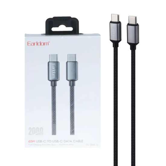تصویر کابل تبدیل USB-C به USB-C ارلدام مدل EC-200C-C طول 2 متر