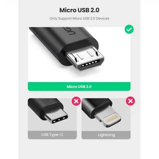 تصویر کابل تبدیل USB به MicroUSB یوگرین مدل US133