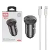 شارژر فندکی 30 وات تک پورت ارلدام مدل CC40 به همراه کابل شارژ USB-C به لایتنینگ - تصویر یکم