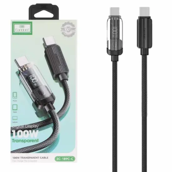 تصویر کابل تبدیل USB-C به USB-C ارلدام مدل 189C-C
