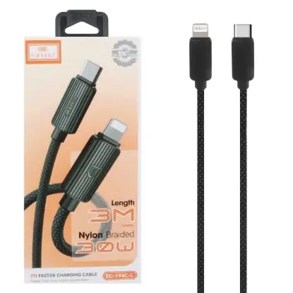 نمایش جزئیات کابل تبدیل USB-C به لایتنینگ ارلدام مدل EC-194C-L به طول 3 متر