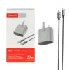شارژر دیواری 30 وات دو پورت سه پین ترانیو مدل T-UK7 C همراه کابل USB-C  - تصویر یکم
