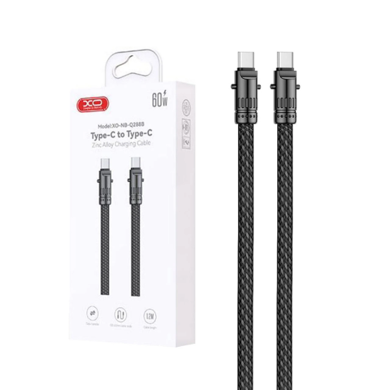 تصویر کابل تبدیل USB-C به USB-C ایکس او مدل XO-NB-Q288B طول 1.2 متر