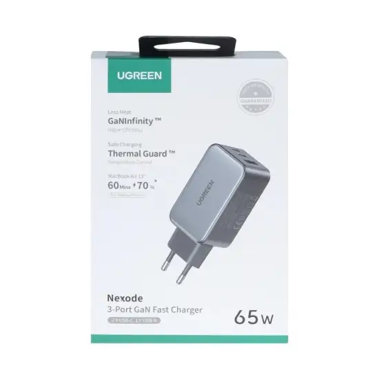 تصویر شارژر دیواری 65 وات سه پورت یوگرین مدل Nexode CD244-10335