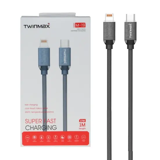 تصویر کابل تبدیل لایتنیگ به USB-C تویین مکس مدل M-19