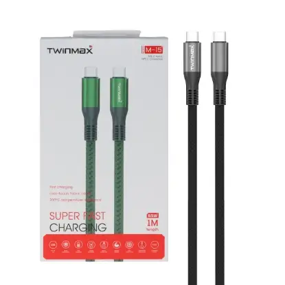 نمایش جزئیات کابل تبدیل USB-C به USB-C تویین مکس مدل M-15
