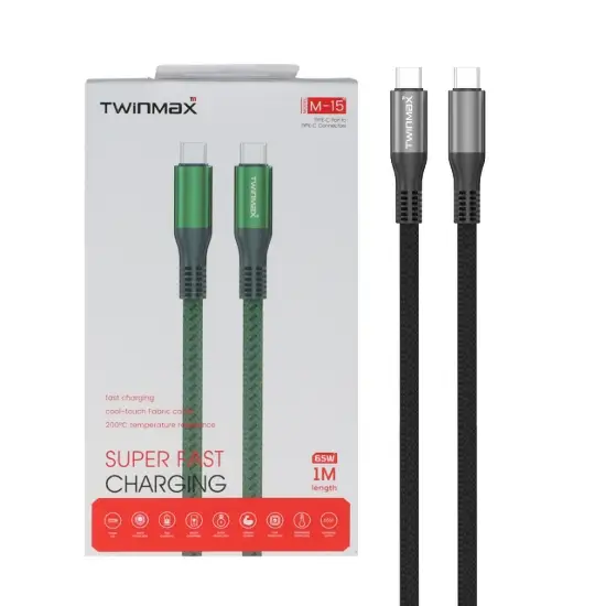 تصویر کابل تبدیل USB-C به USB-C تویین مکس مدل M-15