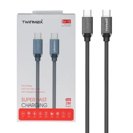تصویر کابل تبدیل USB-C به USB-C تویین مکس مدل M-19