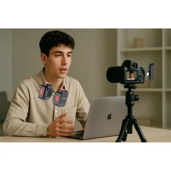 تصویر میکروفون بی سیم تویین مکس لایتنینگ به USB-C مدل MQ-1