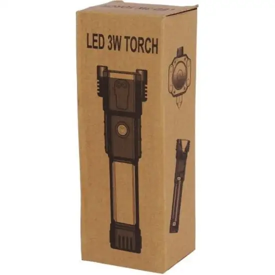 تصویر چراغ قوه شارژی مدل LED 3W TORCH