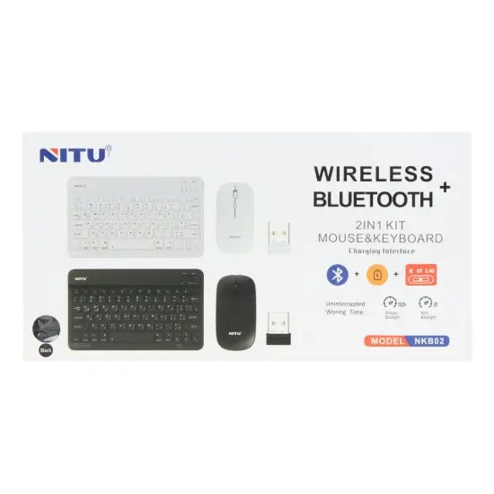 تصویر کیبورد و ماوس بی سیم نیتو مدل NKB02